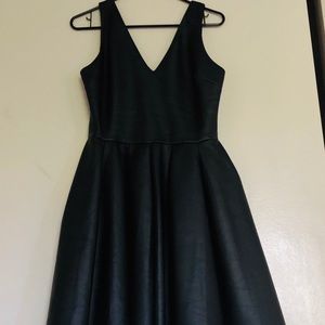 Black leather dress